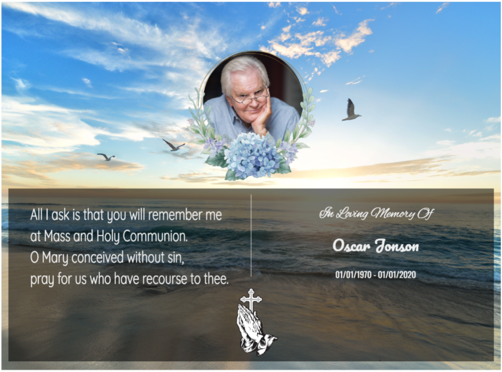 Acknowledgementcard Memorial Cards